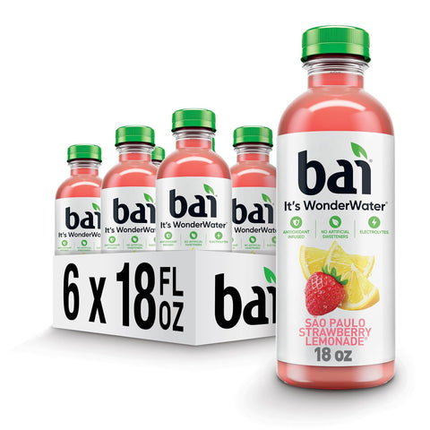 Bai Antioxidant Infused Water Beverage, Molokai Coconut, with Vitamin C and No Artificial Sweeteners, 18 Fluid Ounce Bottle, 12 Pack