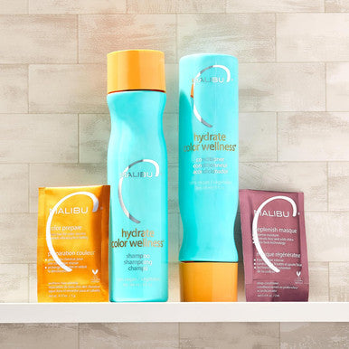 Malibu C Hydrate Color Wellness Collection Hair Kit Of Shampoo Conditioner Remedy And Prepare