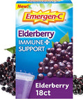 Emergen-C Immune+ Vitamin C 1mg (18 Count, Elderberry) Dietary Supplement Fizzy Drink Mix Powder Packets
