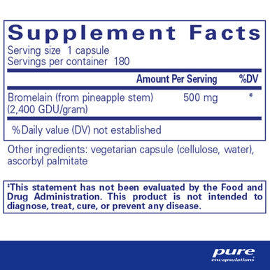 Pure Encapsulations Bromelain 2400 500 mg 180 vcaps