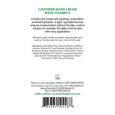 Mario Badescu Lavender Hand Cream with Vitamin E, 3 oz