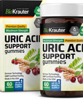 Bio Krauter Uric Acid Support Gummies - Uric Acid & Joint Support W/Tart Cherry & Chanca Piedra 4:1 Extracts - Natural Kidney Health Supplement W/Milk Thistle And Turmeric - 60 Vegan Gummies
