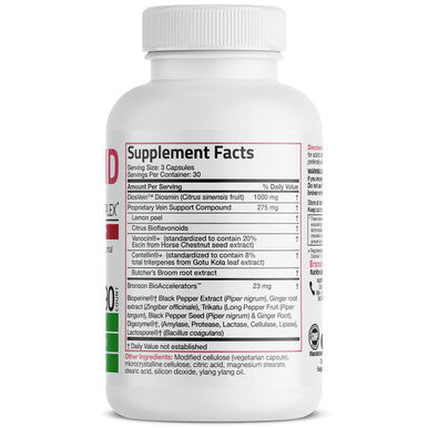 Bronson VeinAid DiosVein Diosmin Varicose Vein Complex with Venocin & Centellin, 90 Vegetarian Capsules