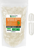 Xprs Nutra Size 0 Empty Vegan Capsules - 1000 Count Clear Veggie Capsules for Essential Oils - Empty Vegetable Capsules for Essential Oils - DIY Oil Filling Works with Most Essential Oils