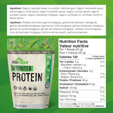 Iron Vegan Sprouted Protein Unflavoured 1kg