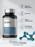 Ox Bile 1000 mg 100 Capsules | Digestive Enzymes Supplement | Non-GMO & Gluten Free | by Horbaach