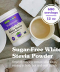 Nunaturals White Stevia Powder, Plant-Based Sugar Substitute, Zero Calorie Sweetener, 12 Oz