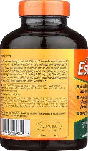 American Health Ester-C 1000 Mg W Citrus Bioflavonoid 180 Ct