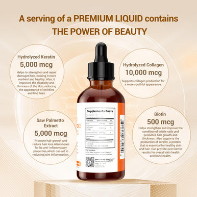 Heivy 4-In-1 Liquid Collagen Peptides For Radiant Skin, Healthy Hair, Strong Nails, And Joint Support | 25000 Mcg Liquid Collagen Drops | Raspberry Flavor- 2 Fl Oz (60Ml)