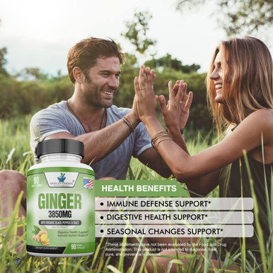 Ginger Root Capsules Organic 3850mg, Ginger Powder, Ginger Supplements, Ginger Capsules, Ginger Pills, Ginger Extract, Organic Ginger Root, Immune Support, Alternative to Ginger Chews, 90 Veg Capsule