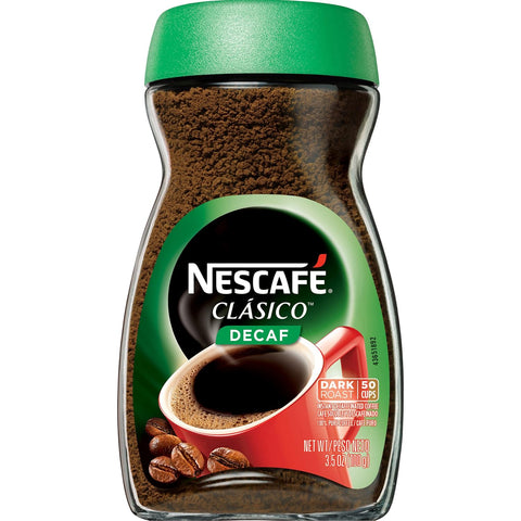 NESCAFÃƒÆ’Ã¢â‚¬Â° Clasico Decaf Dark Roast Instant Coffee, 7 oz Jar | Smooth dark roast decaf instant coffee; single 7 oz (200 g) jar