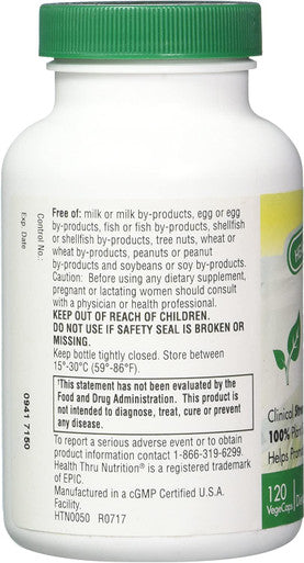 Health Thru Nutrition Berberine HCL 500Mg VegeCapsules NonGMO 120 Count