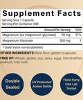 NatureBell Magnesium Glycinate Capsules 500mg | 240 Capsules