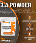 BulkSupplements Conjugated Linoleic (CLA) Powder - CLA Supplements for Energy, 1000mg of CLA from Safflower Oil - 2000mg , 250 Servings (500 Grams - 1.1 lbs)