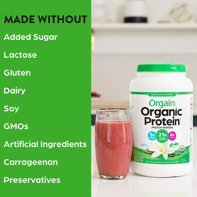Orgain Bundle Vanilla Protein Powder and Vanilla Protein Superfoods Powder Vegan Made Without Dairy Gluten and Soy NonGMO