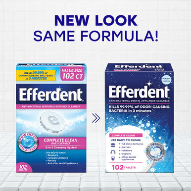Efferdent Complete Clean Anti-Bacterial 102 Tabs By Efferdent