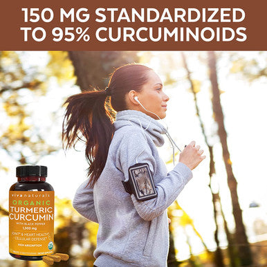 Organic Hair Skin and Nails Vitamins + Organic Turmeric Curcumin with Black Pepper Bundle, Made with Biotin 5000mcg for Healthy Hair, Turmeric for Natural Joint Support