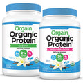 Orgain Organic Plant Based Protein Greens Powder Creamy Chocolate Fudge 1.94 Pound Organic Plant Based Protein Superfoods Powder Vanilla Bean Vegan Non Dairy Lactose 2.02 lb