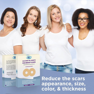 Areola Silicone Scar Sheets For Surgical Scars From Breast Reduction, Augmentation, Lift Or Post Mastectomy - 2 Pack -Reusable And Comfortable Under Post Op Bra