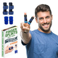 Simply Seniors Simply Seniors Finger Splint For Men - 4Pcs - 2 Splints & 2 Sleeves - Brace For Broken Finger Trigger Finger Mallet Finger Arthritis & Straightening - Middle Ring & Index Fingers