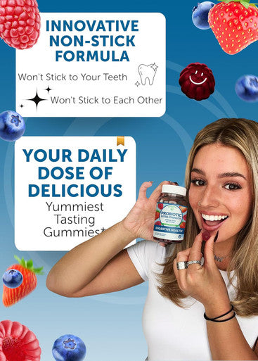 Lunakai Usa Made Probiotic Gummies - 5 Billion Cfus, Vegan, Non-Gmo, Gluten-- Digestive & Immune Support For Women & Men - 60 Chewable Gummies