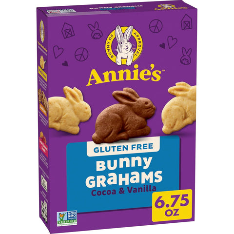 Annie's Organic Friends Bunny Grahams, Chocolate Chip, Chocolate, and Honey Baked Graham Snacks, 11.25 oz
