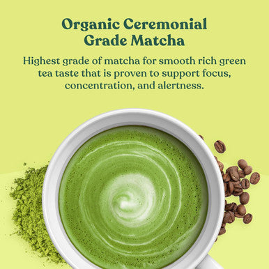 Four Sigmatic Matcha Latte | Mushroom Matcha Packets | Ceremonial Grade Matcha Lion'S Mane Maitake & Moringa | 20Mg Caffeine | 0.21 Ounce | Pack Of 10