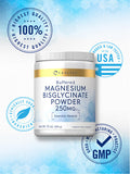 Magnesium Bisglycinate Powder | 250Mg | 10 Oz | Vegetarian, Non-Gmo, & Gluten Free Supplement | By Carlyle