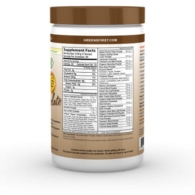 Greens First Chocolate Superfoods Extracts Concentrates Nutrient Rich Antioxidant Power of 15 Servings of Fruits 28.74 Ounce 60 Servings