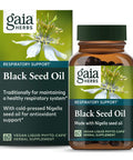 Gaia Herbs Cold Pressed Nigella Black Seed Oil for Lung and Respiratory Support Vegan Liquid Phyto Capsules, Clear, 60 Count