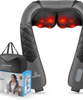 Comfier Shiatsu Neck Shoulder Massager, Back Massager With Heat, Christmas Gifts For Mom Dad Deep Tissue 4D Kneading Pillow Massager With Portable Storage Bag, Home, Office And Car Use