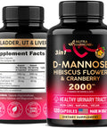 NUTRAHARMONY D-Mannose 2000Mg Capsules - 3-In-1 Urinary Tract Health Supplement - Natural Bladder, Liver & Digestive Support With Cranberry & Hibiscus Flower - Made In Usa - For Women & Men - 120 Vegan Pills