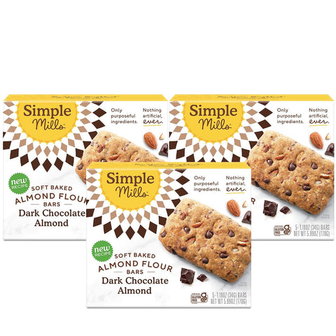 Simple Mills Nutty Banana Bread Soft Baked Almond Flour Bars, 5.99 OZ