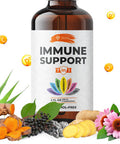SIRUNES Immune Booster - Immunity Support Multivitamin - Vitamin C And D3, Elderberry, Zinc, Ecea, Ginger, Turmeric - Antioxidant, Energy And Vigor, Brain Boost, Stress Relief (Immune Support 2 Fl Oz)