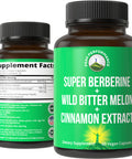 Ultra High Strength 4-In-1 Super Berberine Patented Glucovantage + Wild Bitter Melon + Cinnamon Extract + Chromium Picolinate
