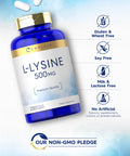 Carlyle L-Lysine 500 Mg | 250 Caplet Capsules | Amino Acid Supplement | Vegetarian, Non-Gmo & Gluten Free