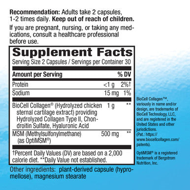 Nature'S Way Hydraplenish With Patented Biocell Collagen & Msm For Healthy Hair, Skin, And Nails*, 60 Capsules