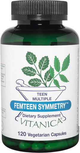 Vitanica FemTeen Symmetry Vitamins for Teens Daily Multivitamin Vegan 120 Capsules