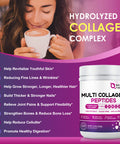 Nature Target Multi Collagen Peptides Powder - Type I, Ii, Iii, V, X - Hydrolyzed Collagen Peptides With Vitamin C Hyaluronic
