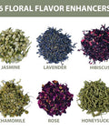 Lyon Tea Makers Floral DIY Flavor Enhancer Sampler Kit 6 Tin Variety Pack Box Add to Your Favorite Tea Leaves to Create Unique Floral Brews