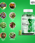 Wild & Organic Liver Support Gummies - Liver Cleanse Detox & Repair Supplement w/ Milk Thistle, Chicory, Artichoke, Turmeric. Burdock & Dandelion Root Extract - Immune System Support Gummy - 60 Chews