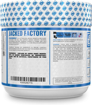 POWERBUILD ClinicallyDosed Post Workout Recovery Muscle Building Supplement Boost Muscle Growth Recovery Strength Creatine Glutamine 5 More Powerful Ingredients Mixed Berry Blast 13.76 Oz