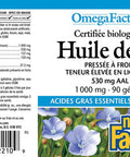 Natural Factors Flaxseed Oil Organic 1000mg Softgels 90Count