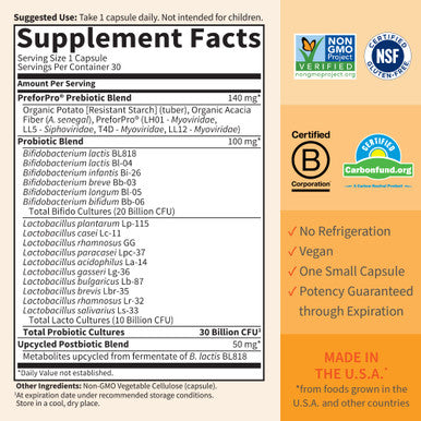 Garden of Life Dr Formulated Once Daily 3-In-1 Complete Probiotics Prebiotics & Postbiotics - Pre + Pro + Postbiotic Supplement For Adults Digestive & Immune Health 30 Billion Cfu 30 Day Supply
