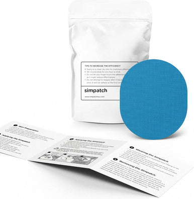 Simpatch Universal Adhesive Patch (25-Pack) Waterproof Adhesive CGM Patches (Blue)