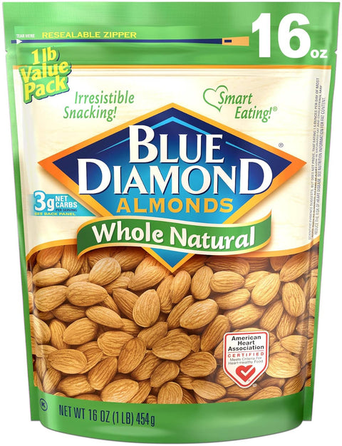 Blue Diamond Almonds Honey Roasted Snack Almonds, Party Salty Snack, Plant-Based Protein and Fiber, After School Snacks, Events, Holidays and Lunch, 16Oz, 1 Pound (Pack of 1)