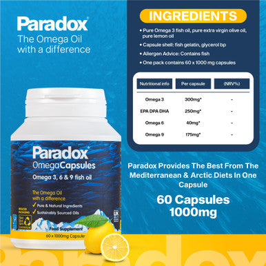 Paradox Omega Oils 3 6 & 9 60 Capsules 1000mg