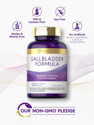 Carlyle Gallbladder Formula | 120 Quick Release Capsules | Complete Digestive Enzyme Complex | Non-GMO & Gluten Supplement