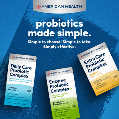 American Health Enzyme Probiotic Complex Plus 20 Billion Microorganisms - Clinically Studied Strain - Advanced Support For Gas & Bloating* - Non-Gmo - 60 Capsules 60 Total Servings