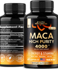 NUTRAHARMONY Maca Root For Men & Women - Energy & Stamina Support - 4000 Mg High Purity Natural Supplement - Made In Usa - Powered With Bioperine - Non-Gmo, Vegan - 60 Powder Capsules